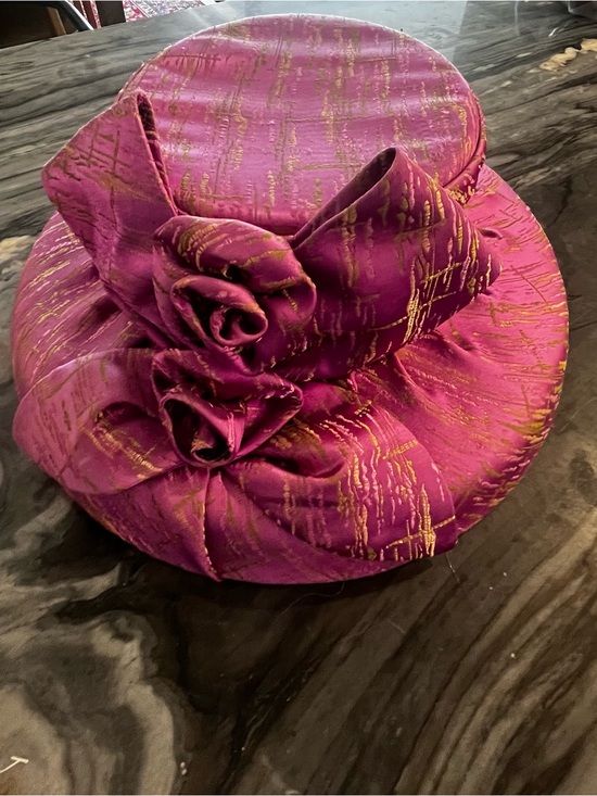 Terramina Purple Gold Double Rosette Hat Church Derby Queen Elizabeth main image 6